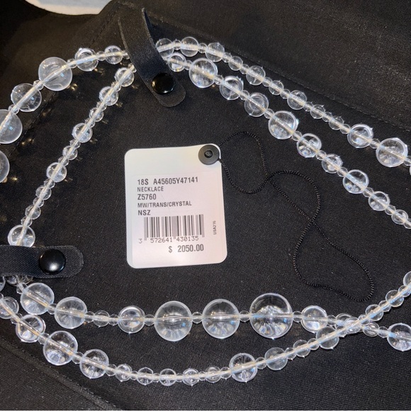 Chanel Authentic 20” Crystal Trans Clear Necklace Double Layer Double CC Logo - Picture 11 of 14